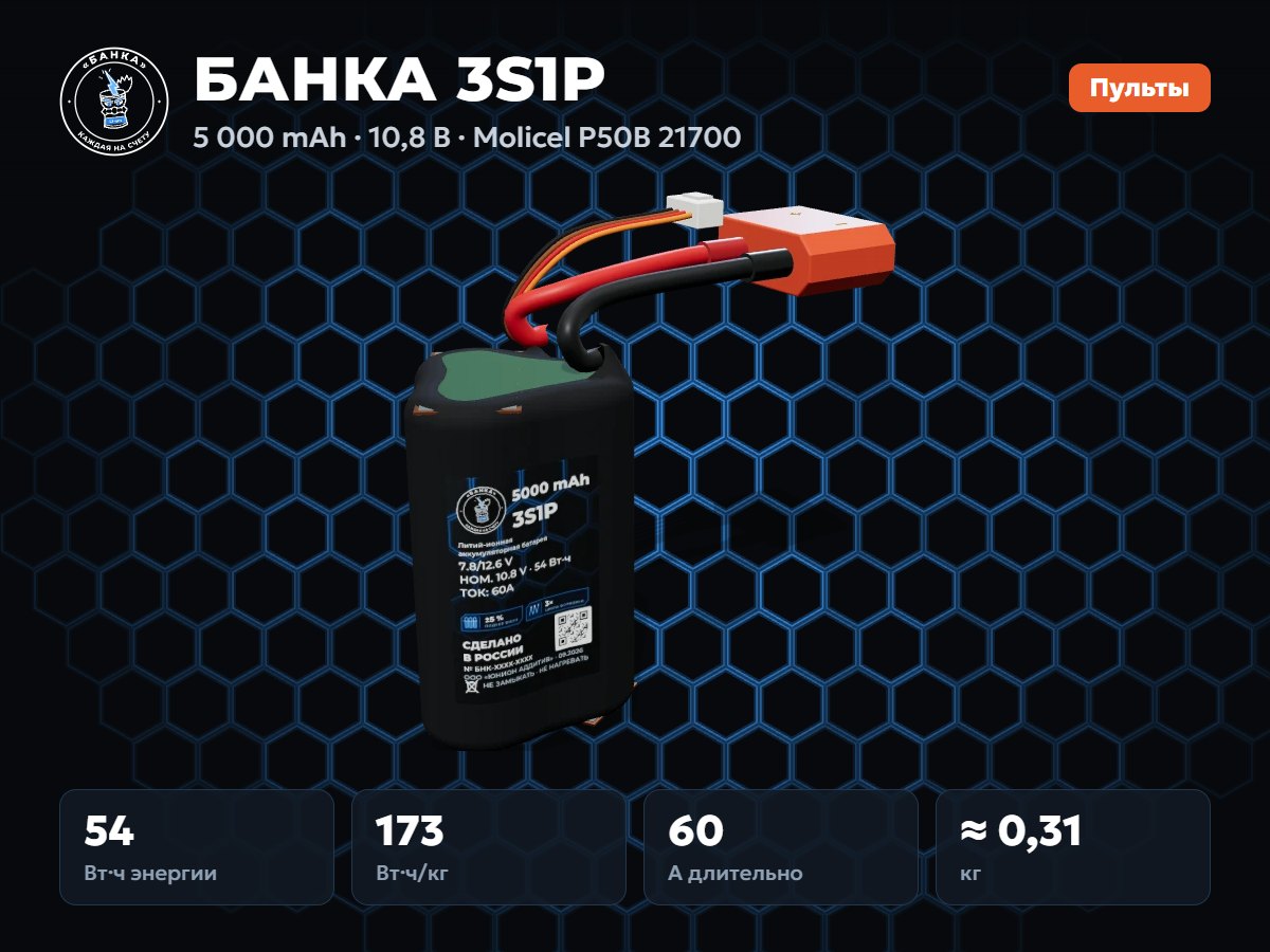 БАНКА 3S1P Molicel P50B
