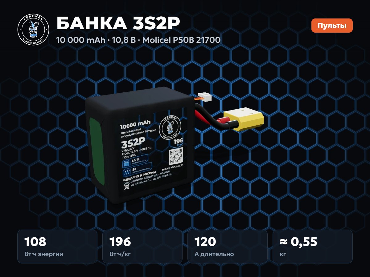 БАНКА 3S2P Molicel P50B