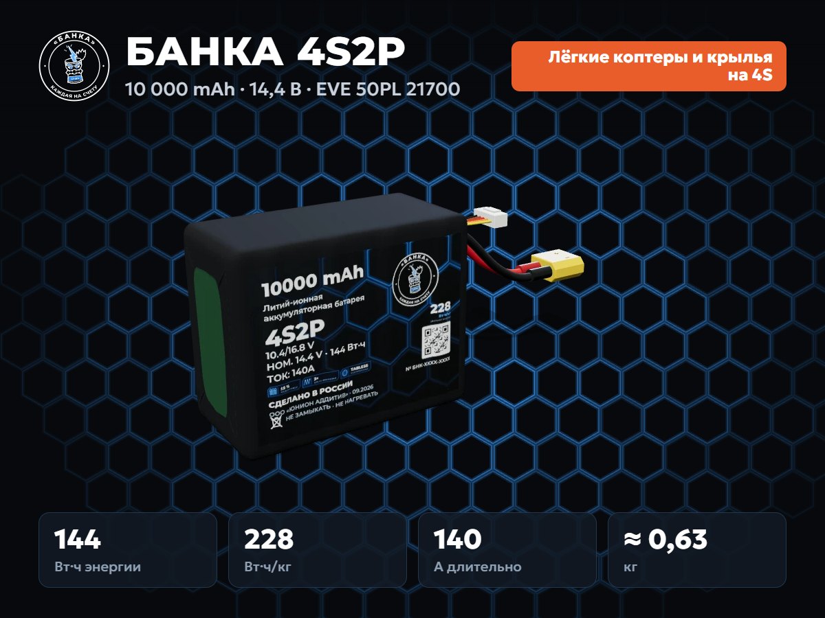 БАНКА 4S2P EVE 50PL