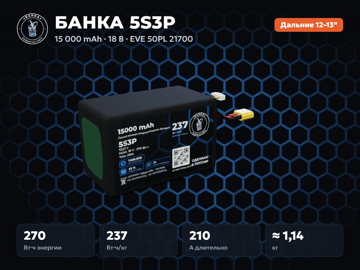 БАНКА 5S3P EVE 50PL