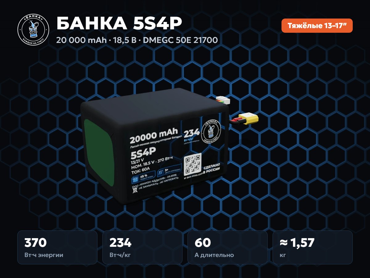 БАНКА 5S4P DMEGC 50E