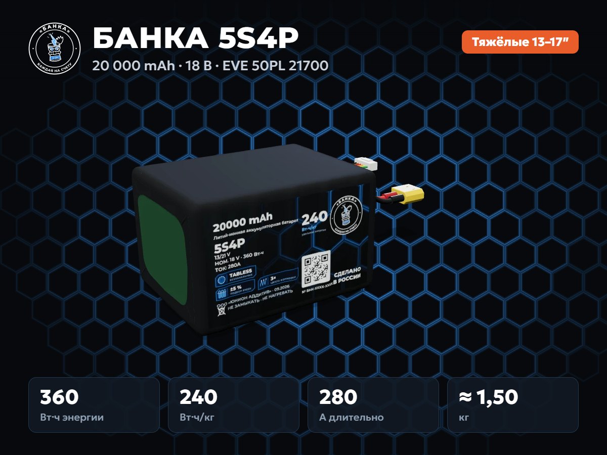 БАНКА 5S4P EVE 50PL
