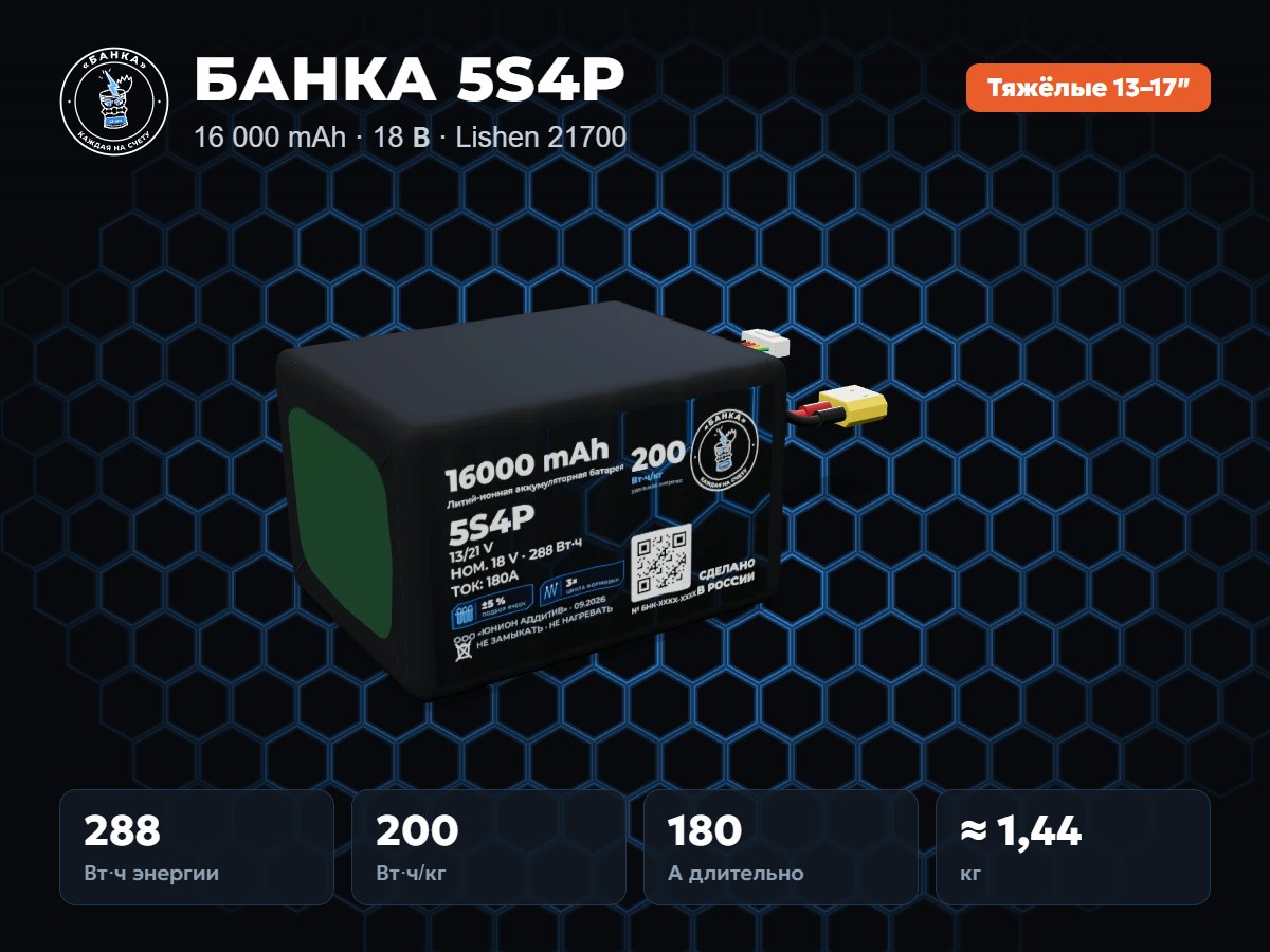 БАНКА 5S4P Lishen