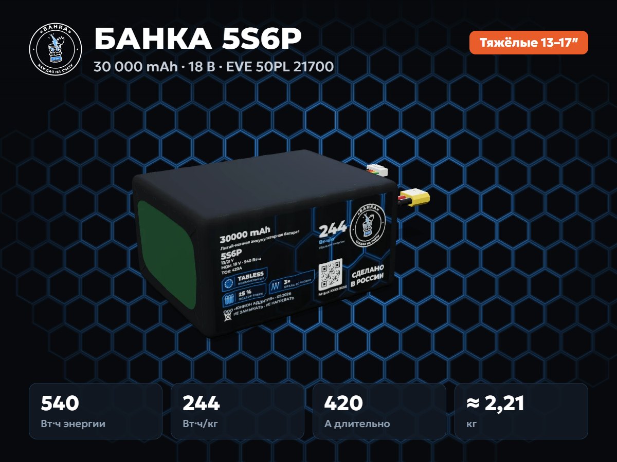 БАНКА 5S6P EVE 50PL