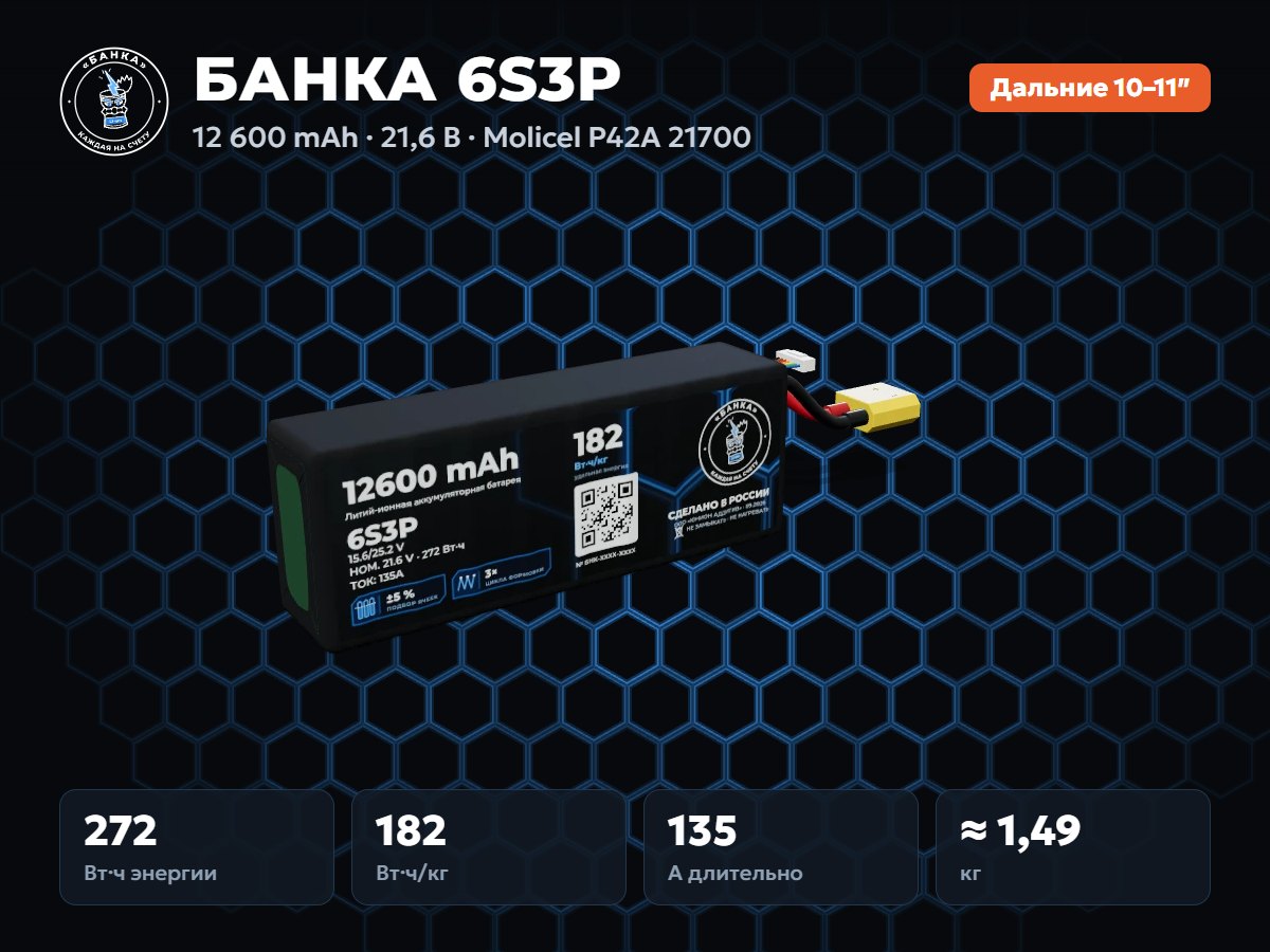 БАНКА 6S3P Molicel P42A