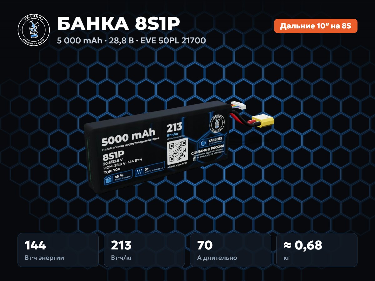 БАНКА 8S1P EVE 50PL